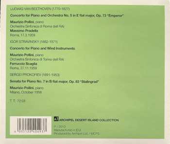 CD Sergei Prokofiev: The Young Maurizio Pollini / Ludwig van Beethoven Concerto For Piano And Orchestra No. 5 "Emperor" / Igor Stravinsky Concerto For Piano And Wind Instruments / Sergei Prokofiev Sonata For Piano No. 7 "Stalingrad"