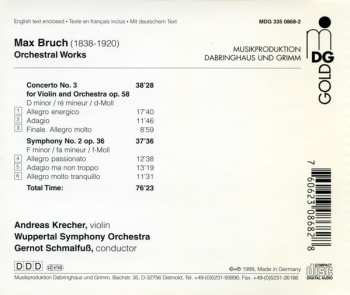CD Max Bruch: Violin Concerto No.3, Op.58 - Symphony No.2, Op.36