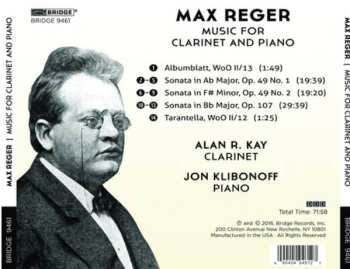 CD Max Reger: Music For Clarinet And Piano 