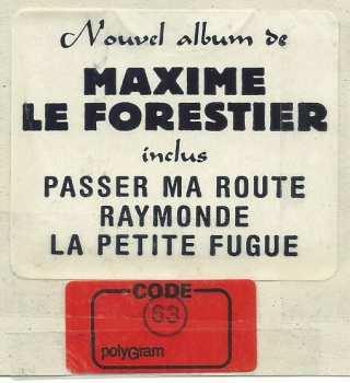 CD Maxime Le Forestier: Passer Ma Route
