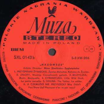 LP Mazowsze: The Polish Song And Dance Ensemble, Vol. 3