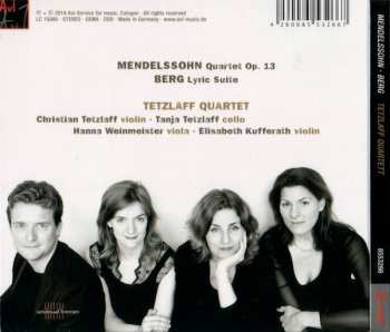 CD Felix Mendelssohn-Bartholdy: Quartet Op. 13 / Lyric Suite