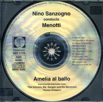 CD Thomas Schippers: Amelia Al Ballo. Instrumental Interludes From The Unicorn, The Gorgon And The Manticore.