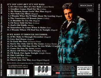 CD Merle Haggard: It's Not Love (But It's Not Bad) / If We Make It Through December