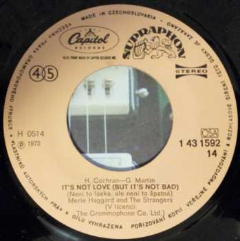 SP Merle Haggard: Workin' Man Blues / It's Not Love (But It's Not Bad)