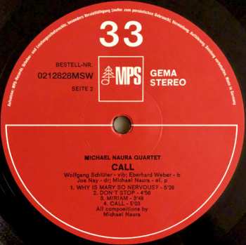 LP Michael Naura Quartet: Call