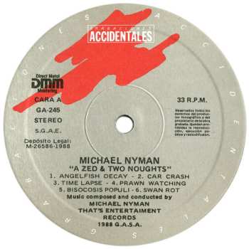 LP Michael Nyman: Music For Peter Greenaway's Film A Zed & Two Noughts