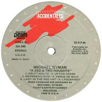 LP Michael Nyman: Music For Peter Greenaway's Film A Zed & Two Noughts