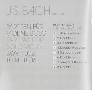 CD Johann Sebastian Bach: Partitas For Violin