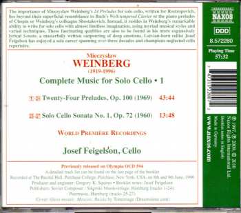 CD Mieczysław Weinberg: Complete Music For Solo Cello ● 1 - 24 Preludes ● Sonata No. 1