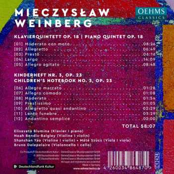 CD Mieczysław Weinberg: Piano Quintet, Op. 18 ; Children’s Notebook No. 3, Op. 23