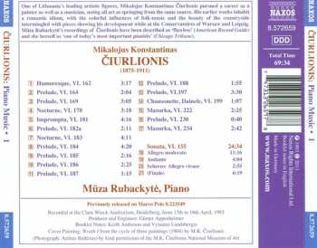 CD Muza Rubackyte: Piano Music 1 · Sonata · Preludes · Nocturne