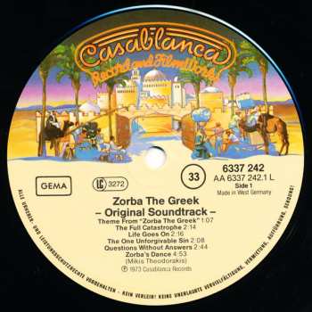 LP Mikis Theodorakis: Zorba The Greek (Original Soundtrack Album)