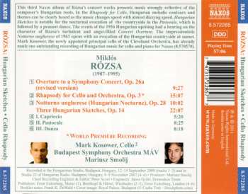 CD Miklós Rózsa: Three Hungarian Sketches • Cello Rhapsody • Hungarian Nocturne