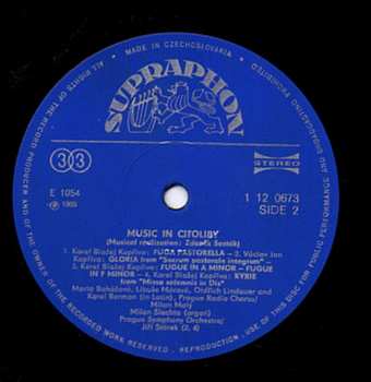 LP Milan Šlechta: Music in Cítoliby