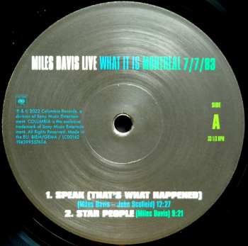 2LP Miles Davis: Miles Davis Live (What It Is) (Montreal 7/7/83)