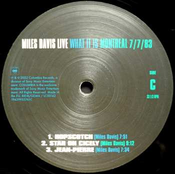 2LP Miles Davis: Miles Davis Live (What It Is) (Montreal 7/7/83)