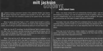 CD Milt Jackson: Goodbye