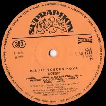 LP Miluše Voborníková: Doteky