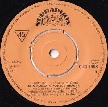 SP Miluše Voborníková: Já A Honza A Honzův Brácha / Měj Mě Rád