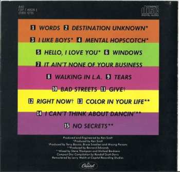 CD Missing Persons: The Best Of Missing Persons