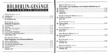 CD Hartmut Höll: Hölderlin-Gesänge / Hölderlin Songs