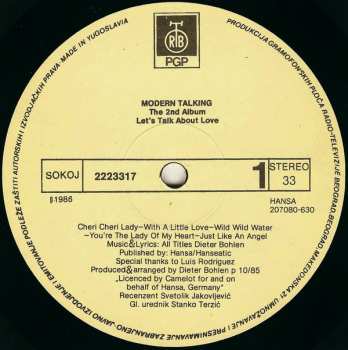 LP Modern Talking: Let's Talk About Love