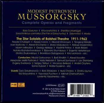 17CD/Box Set Modest Mussorgsky: Modest Petrovich Mussorgsky: Complete Operas and Fragments