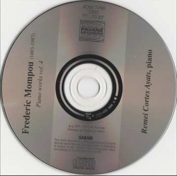 CD Frederic Mompou: Piano Works Vol. 4
