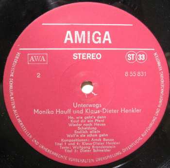 LP Monika Hauff & Klaus-Dieter Henkler: Unterwegs