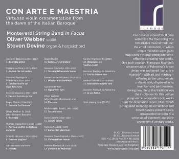 CD Steven Devine: Con Arte E Maestria - Vrituoso Violin Ornamentation From The Dawn Of The Italian Baroque