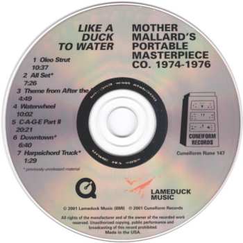 CD Mother Mallard's Portable Masterpiece Company: Like A Duck To Water