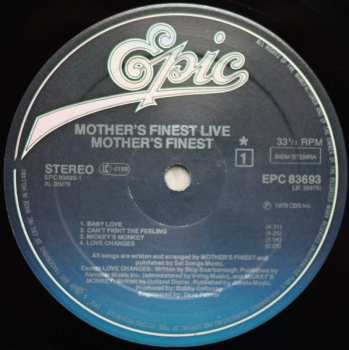 LP Mother's Finest: Mother's Finest Live
