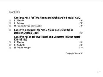 CD Wolfgang Amadeus Mozart: Piano Concertos K242 | K325f | K365