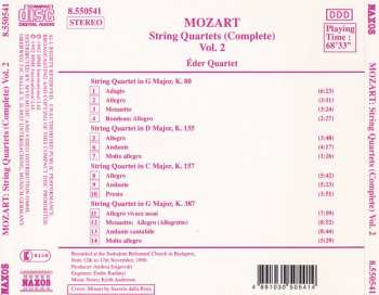 CD Wolfgang Amadeus Mozart: String Quartets (Complete) Vol. 2: K. 80 • K. 155 • K. 157 • K. 387