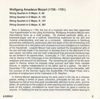 CD Wolfgang Amadeus Mozart: String Quartets (Complete) Vol. 2: K. 80 • K. 155 • K. 157 • K. 387