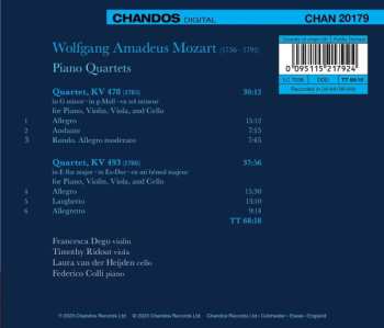 CD Wolfgang Amadeus Mozart: The Piano Quartets