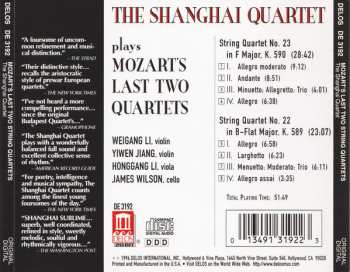 CD Wolfgang Amadeus Mozart: The Shanghai Quartet Plays Mozart's Last Two Quartets