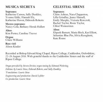 CD Musica Secreta: Lucrezia Borgia's Daughter: Princess, Nun And Musician – Motets From A 16th Century Convent