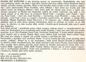 LP Muzika Bez Kapelníka: Promenáda S Buřinkou