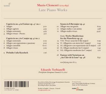 CD Muzio Clementi: Late Works For Pianoforte