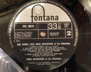 2LP Nana Mouskouri: Une Soirée Avec Nana Mouskouri Et Les Athéniens