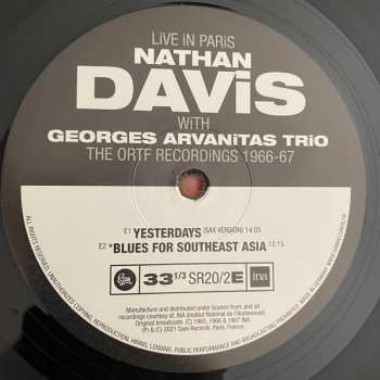 3LP Nathan Davis: Live In Paris - The ORTF Recordings 1966/67
