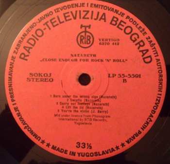 LP Nazareth: Close Enough For Rock 'N' Roll