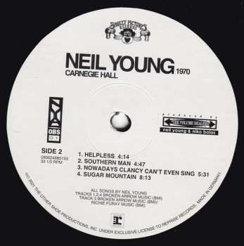 2LP Neil Young: Carnegie Hall 1970