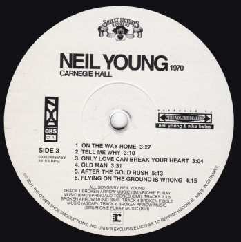 2LP Neil Young: Carnegie Hall 1970
