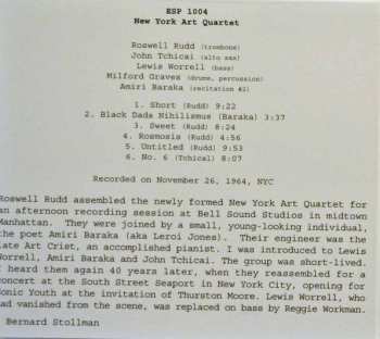 CD New York Art Quartet: New York Art Quartet