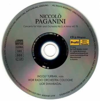 4CD Niccolò Paganini: Concertos for Violin and Orchestra I - IV