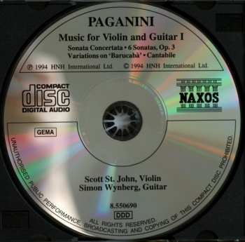 CD Niccolò Paganini: Music For Violin And Guitar I
