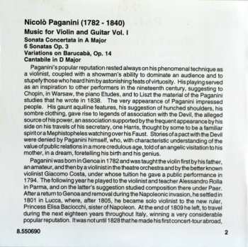 CD Niccolò Paganini: Music For Violin And Guitar I
